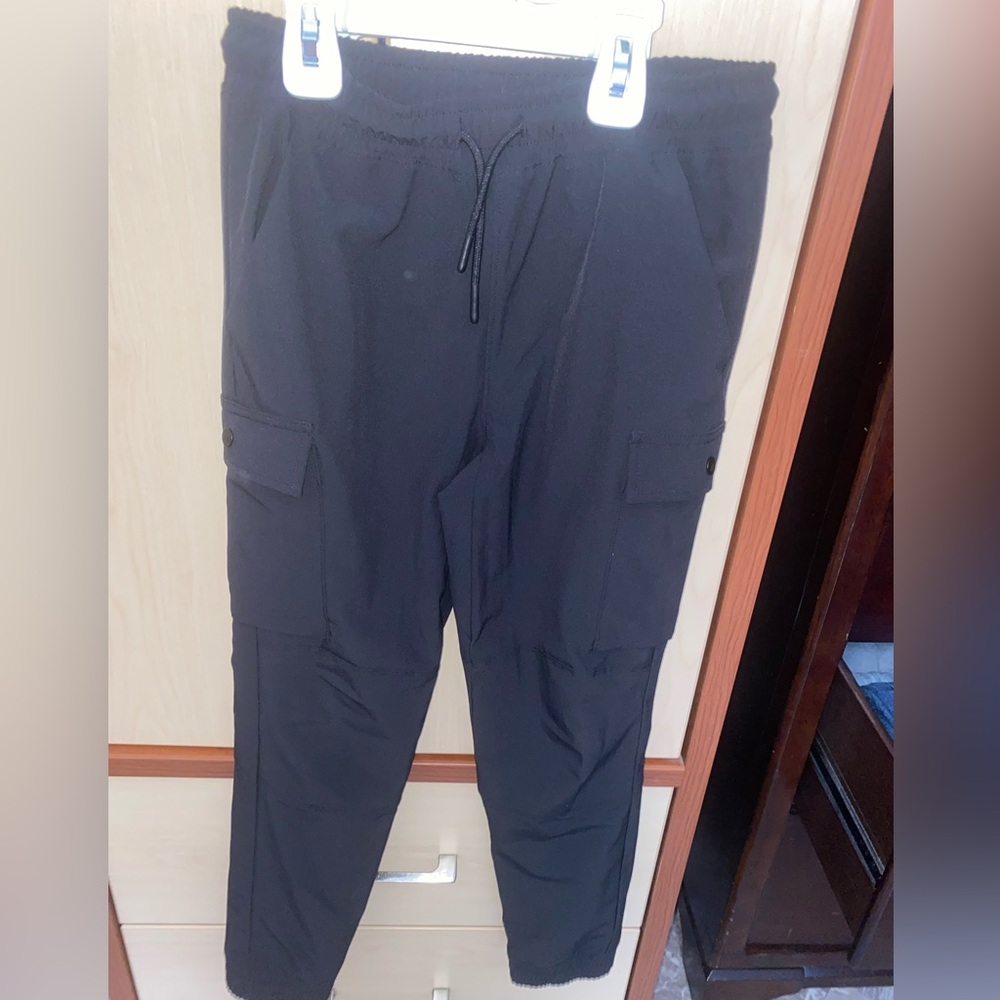 All in Motion Girls M 8/10 Black Lined Cargo Jogger Pants